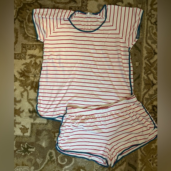 Lake Pajamas Short Short Set in Ruby - Picture 2 of 6